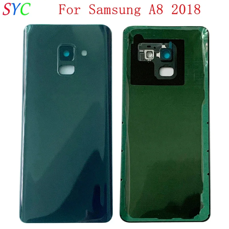 

Back Door Battery Cover Housing Case For Samsung A8 2018 A530 Rear Cover with Camera Lens Logo Repair Parts