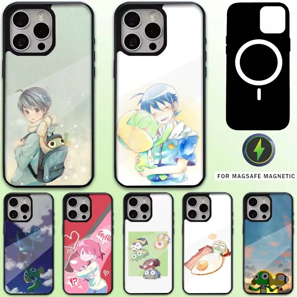 

Cartoon Keroro G-Gunsou Frog Phone Case For iPhone17,16,15,14,13,12,11 Plus,Pro Max Magnetic For Magsafe Wireless Charging