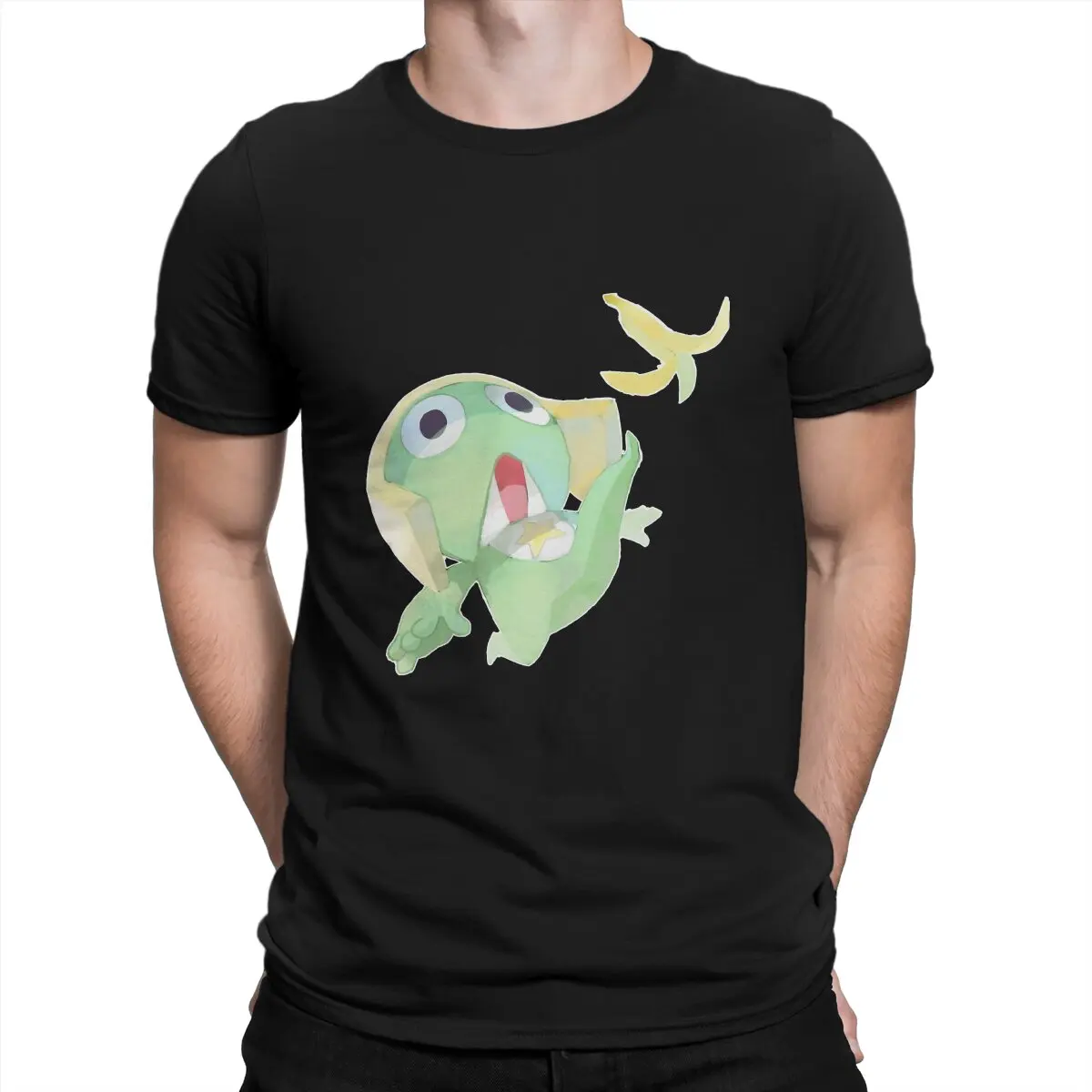 Camiseta de algodón con estampado de dibujos animados para hombre, camisa de manga corta con cuello redondo, ropa de regalo, Sgt Frog Keroro Gunso, novedad