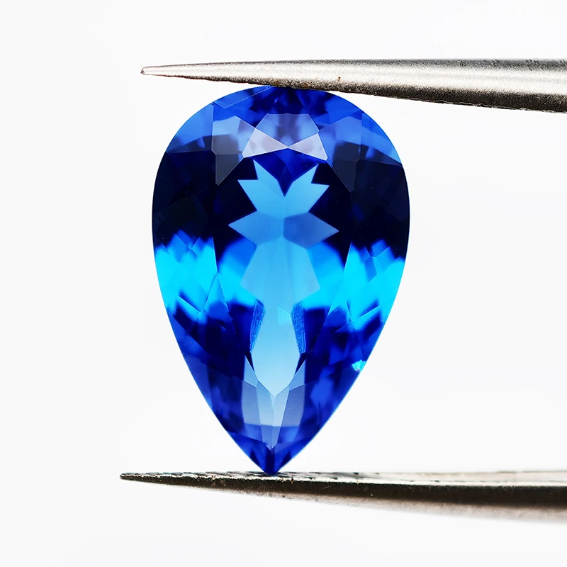 NEW Pear Shape Blue Cobalt Spinel Loose Gemstone Diamond for Jewelry Making