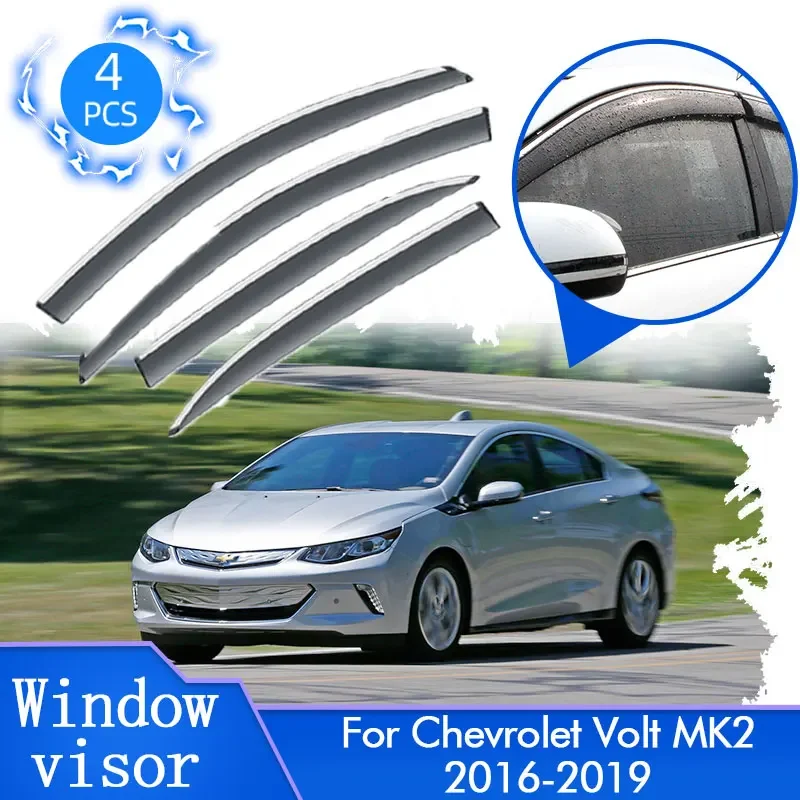 

For Chevrolet Volt 2 MK2 2016 2017 2018 2019 Sun Rain Window Visors Deflectors Guards Awning Trim Wind Protector Auto Accessorie