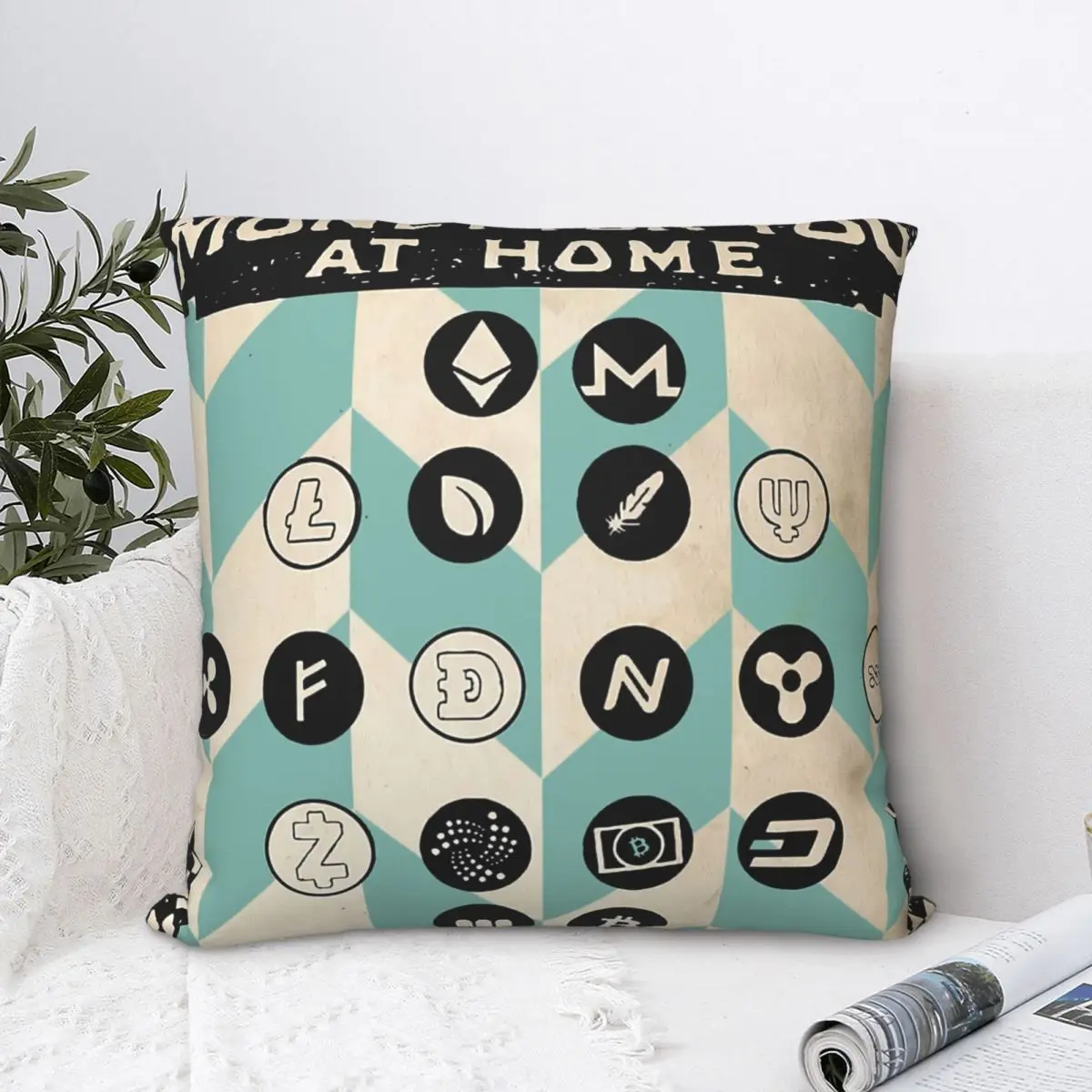 Defi Crypto Coin Vintage Money For You Polyester Cushion Cover Cryptocurrency For Bedroom Decorative Washable Hug Pillowcase