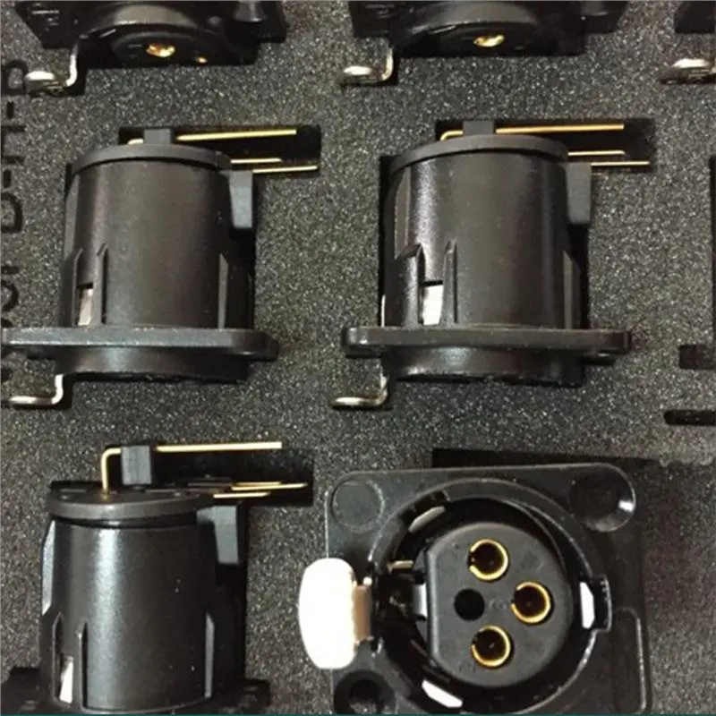 ABJN-NC3FD-H-B 3 Pin XLR PCB Connector Socket 1PCS Female Horizontal Pins