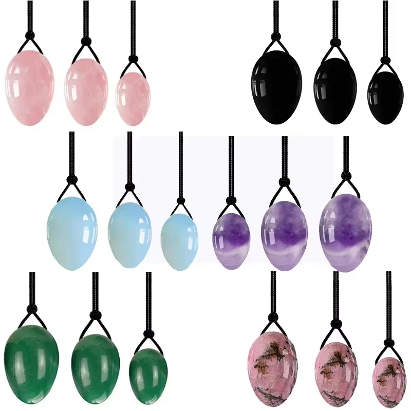 

Yoni Eggs Big End Perforation Rose Quartz Natural Jade Egg Set Vaginal Pelvic Tightening Kegel Exercise Postnatal Rehabilitation