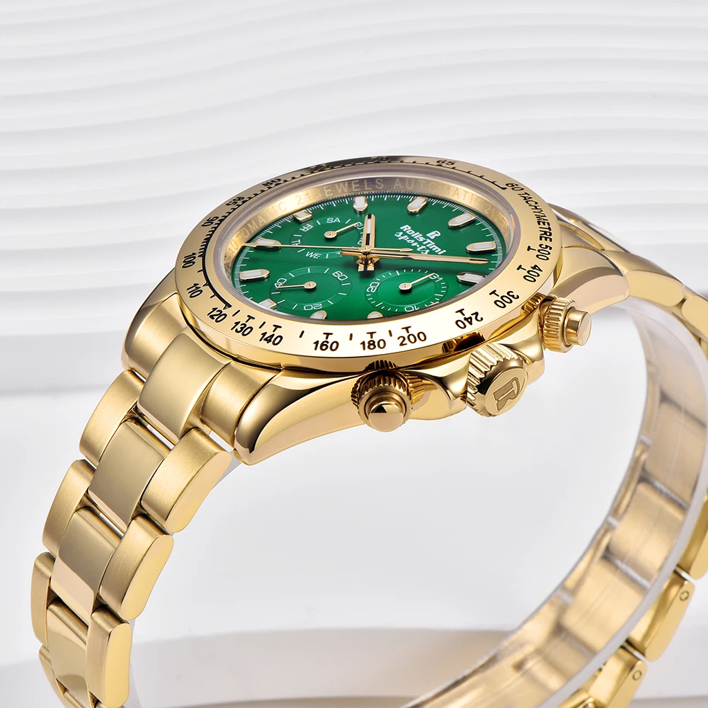 ساعة رجالي 2025 جديد RollsTimi العلامة التجارية الأعلى ساعات آلية للرجل السيراميك الحافة الفاخرة ساعات المعصم الأوتوماتيكية الفولاذ المقاوم للصدأ