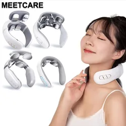 Smart Back Neck Massager with Heating TENS Pulse Cervical Muscle Massage Wireless Shoulder Health Care Device