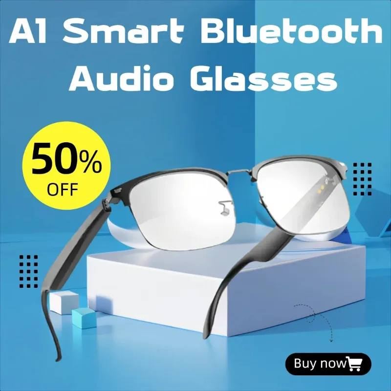 

AI Smart Bluetooth Audio Glasses Metal Frame Translation Glasses Calling and Music Glasses