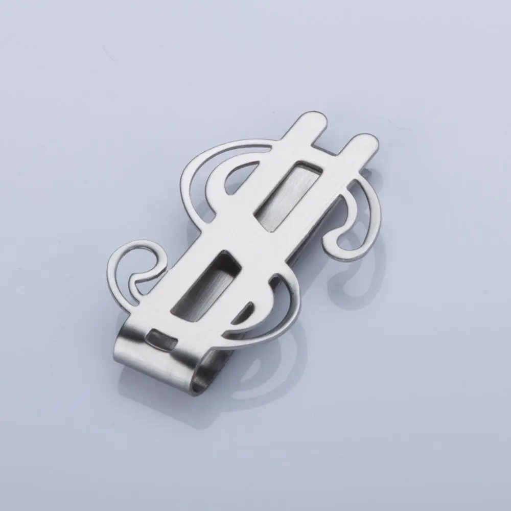 Aço inoxidável Money Holder Clip, Tone prata, Suave, Dollar Sign, Cartão de crédito, Design criativo, Vendedor dos EUA