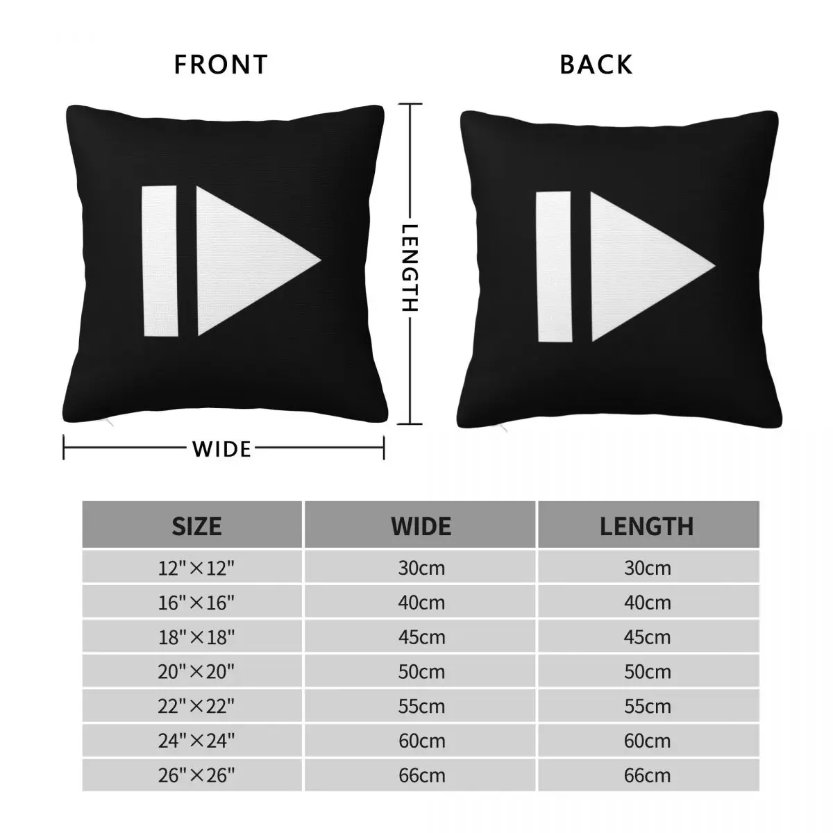 Play Pause Button Of Music Player Square Pillowcase Polyester Linen Velvet Printed Zip Decor Home Cushion Case