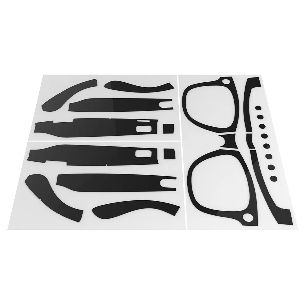 Naklejki HiBloks Shiny Black do okularów Ray-Ban Meta Wayfarer RW4006/RW4012 GEN 1 & 2 50-22, ochraniacze na oprawki i zauszniki okularów inteligentnych — zdjęcie produktu 7