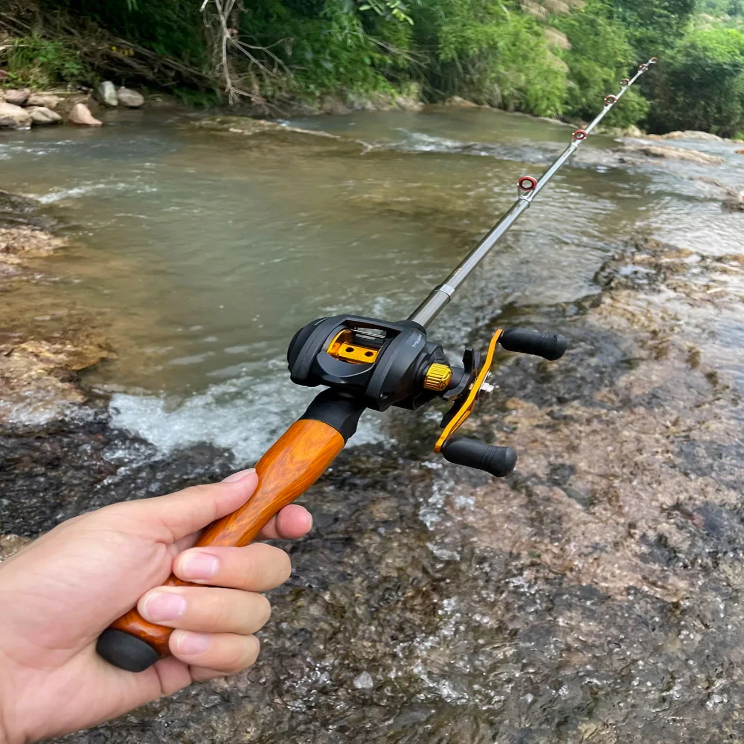 

1.3/1.6/1.8M Fishing Combo Portable Spinning Casting Fishing Rods and 17+1BB Baitcasting Reels Set