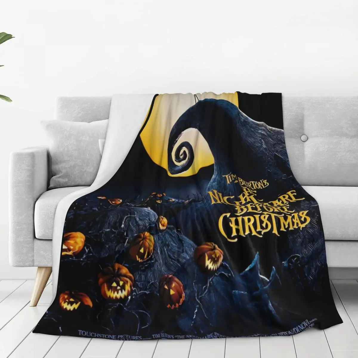 The Nightmare Before Christmas Blankets Jack and Sally Xmas Film Warm Soft Plush Throw Blanket For Sofa Flannel Bedspread Cover