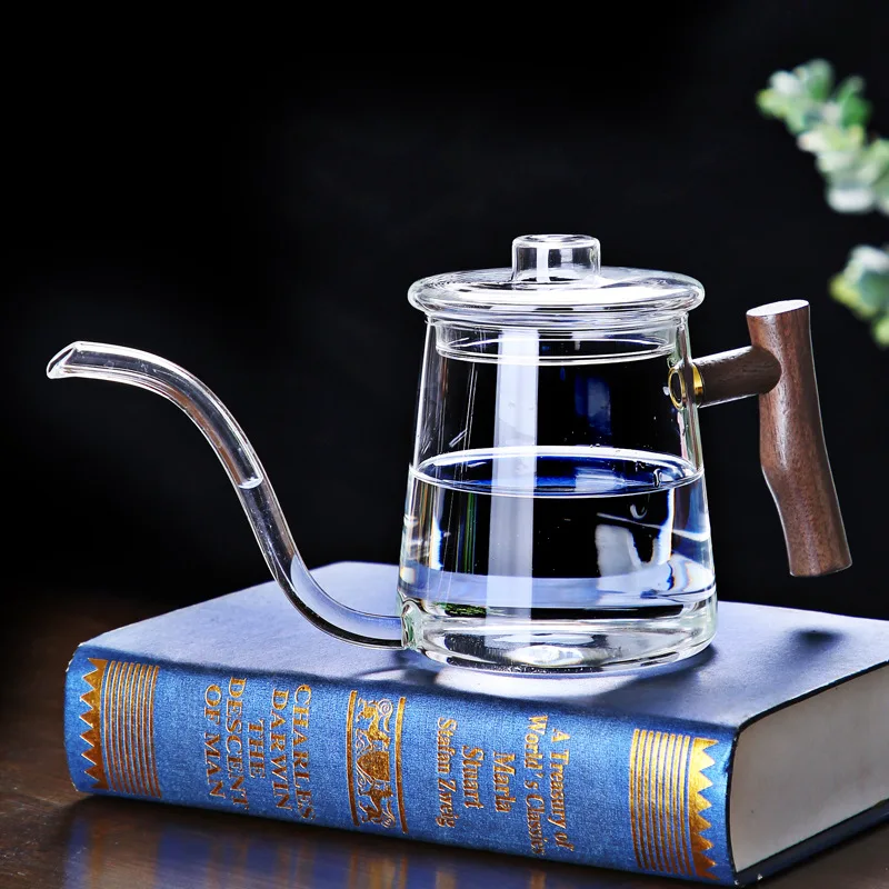 

Long Hand Wash Hanging Ear Narrow-Mouth Pot Heat-Resistant Glass Tea Kettle Multi-Functional Coffee Utensils