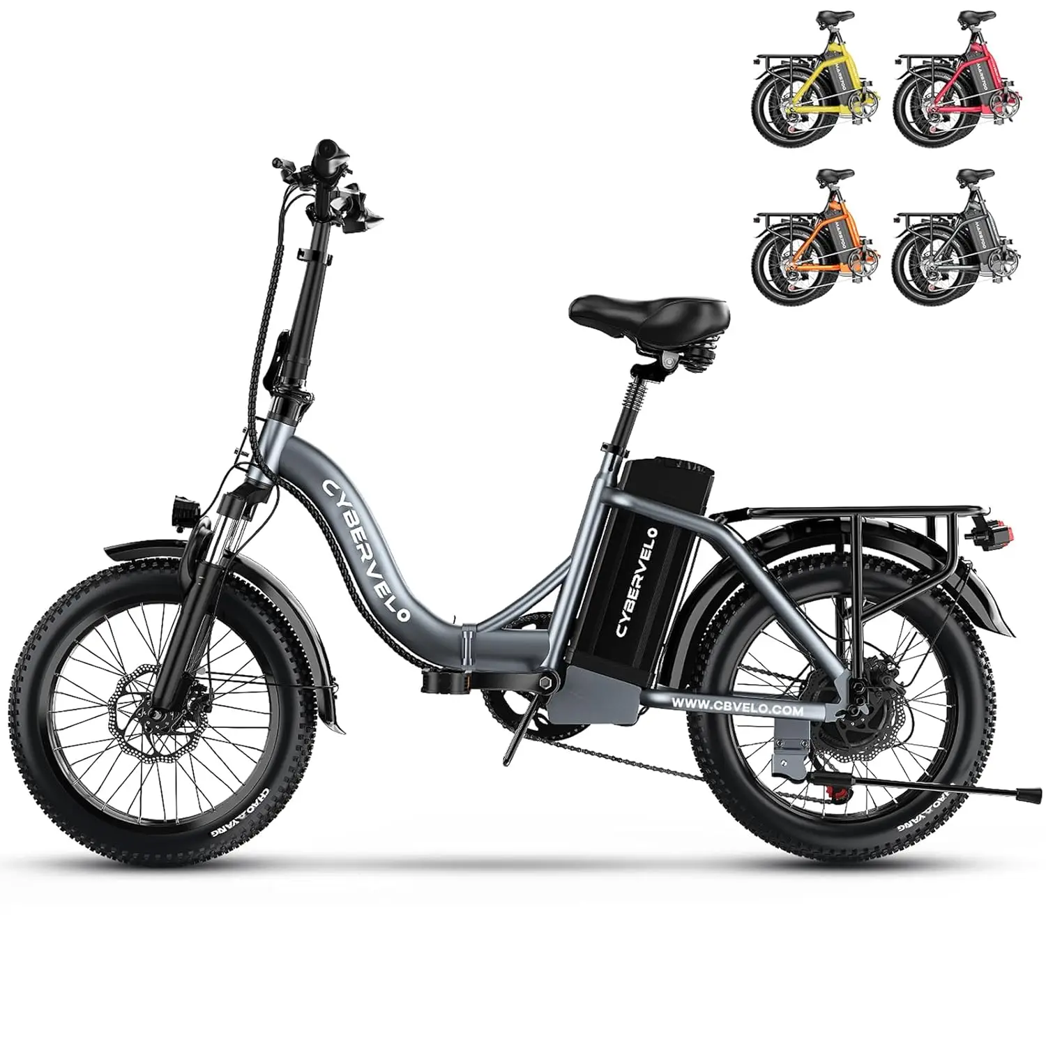

750W Folding Electric Bike, 48V 20.8AH/50AH Large Removable Battery E-Bike, 20 MPH, 80 Miles Max Range, 20" Fat Tire, Custom