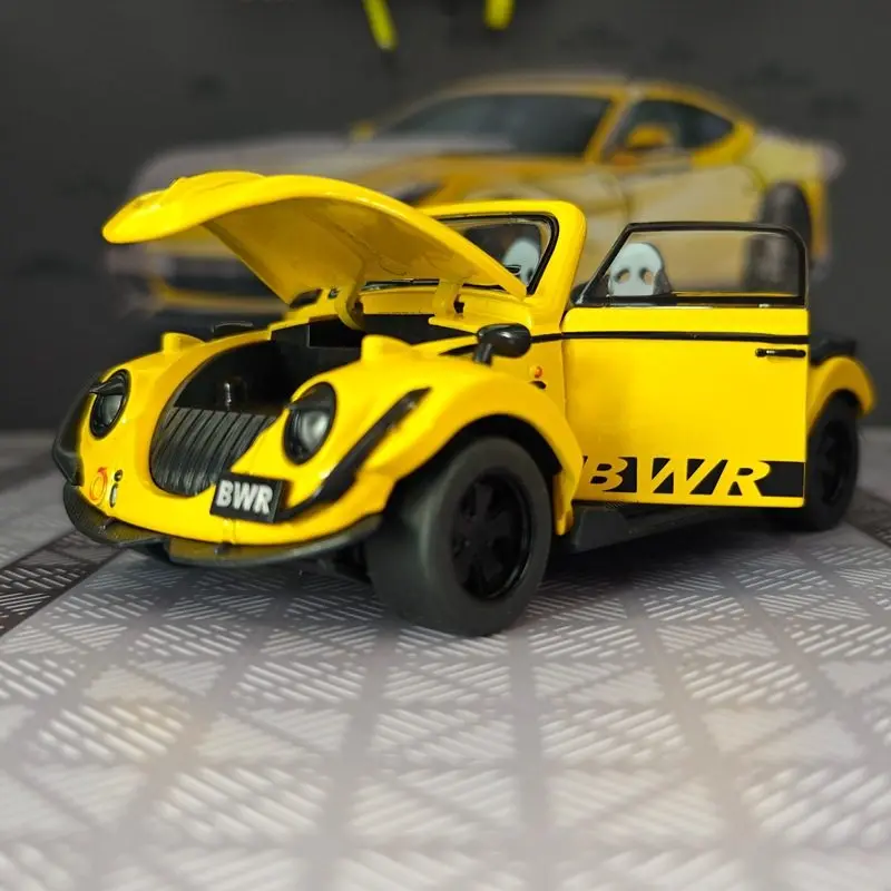 

Модель автомобиля-кабриолета Beetle 1:32 из литого сплава, детская игрушка, подарок для детей, подарок на день рождения для мальчиков, модный предмет для коллекции
