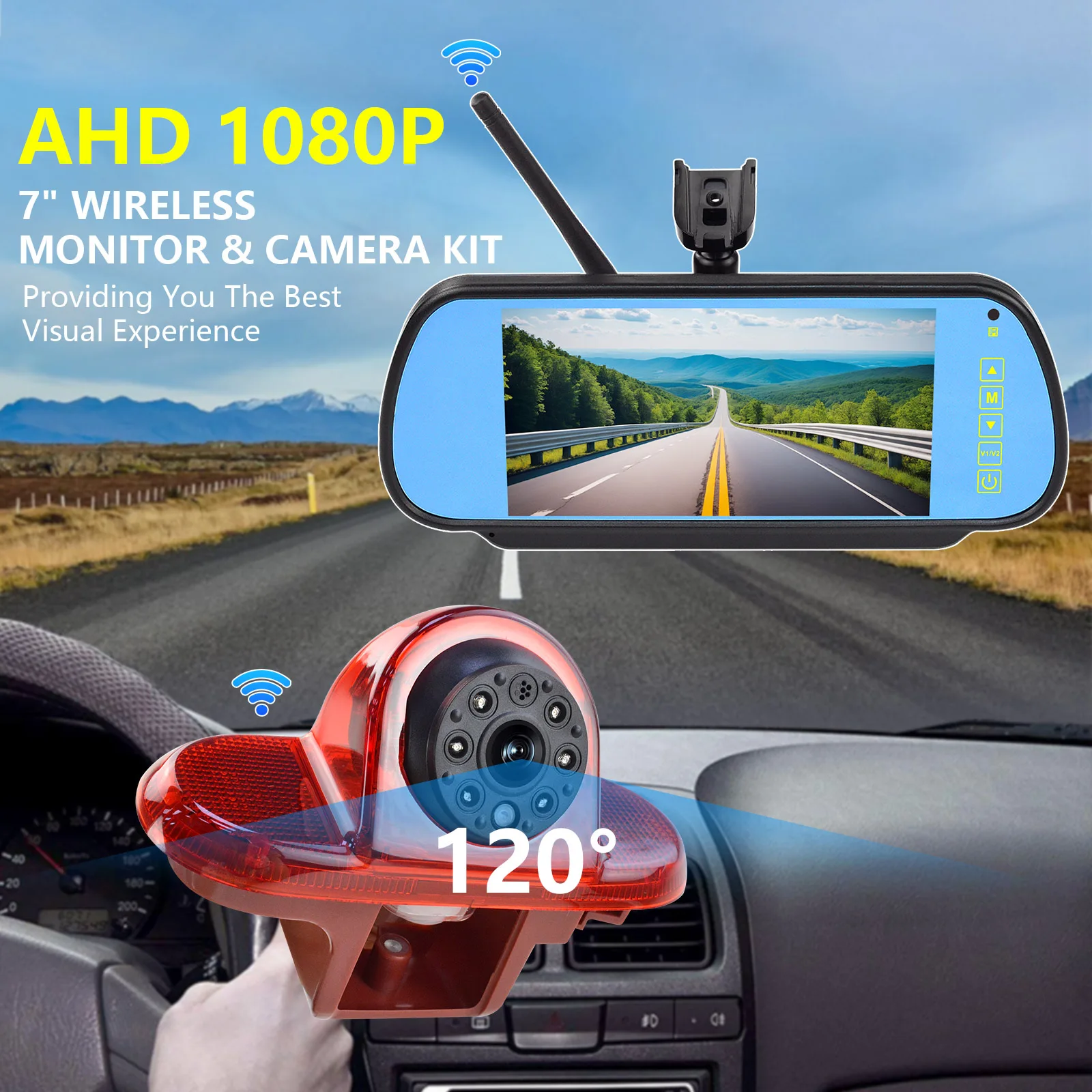 The new wireless camera + 7-inch mirror kit is suitable for Renault Triflex, Opel/Vauxhall Vivaro (2001 - 2014 model) vehicles. - Image 3