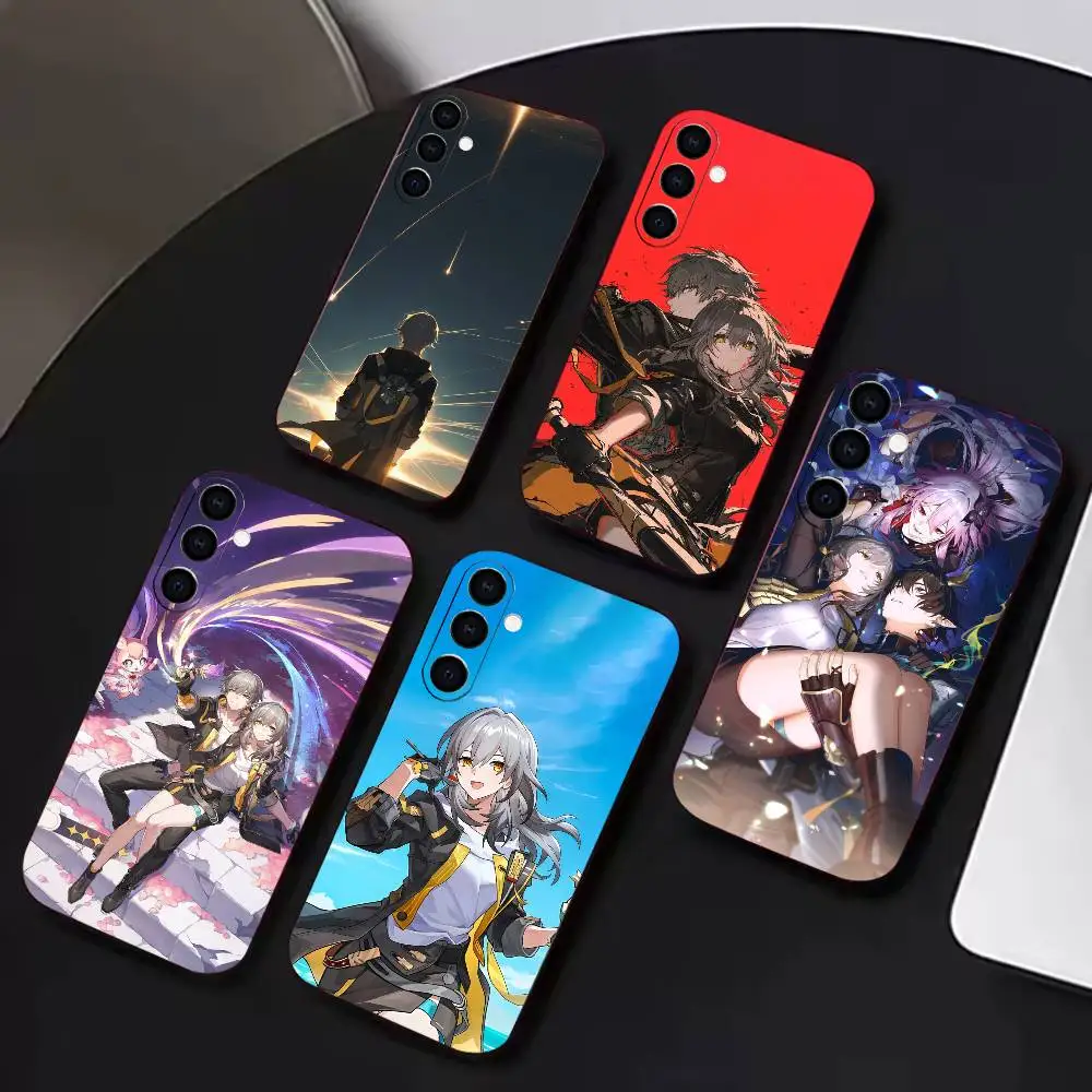 S-Star Rail Trailblazer Honkai Funny Phone Case For Samsung A72,A53,A71,A70,A52,A73,A51,Silicone Black Soft