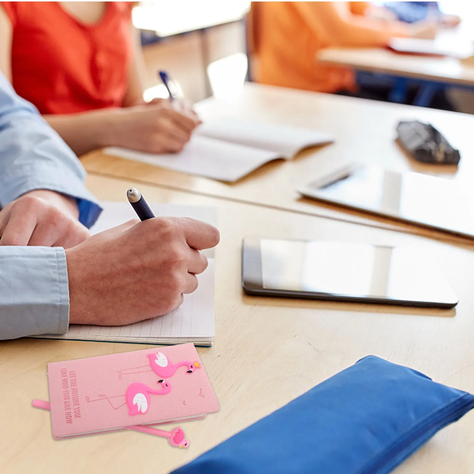 

Flamingo Thick Cartoon Diary Notepad Journal Notebook Gift Set With Pen Travel Writing Pad Paper Adorable Design