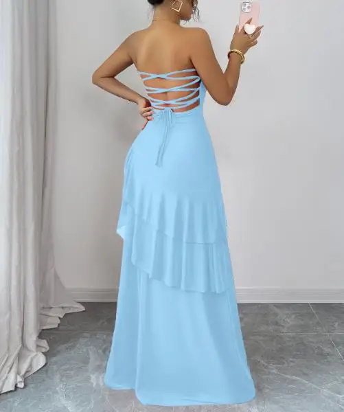 

Women's Dress 2025 Fashion Spring/summer Latest Hot Selling Style Sexy Elegant Temperament Strapless Cake Skirt Women's Clothing