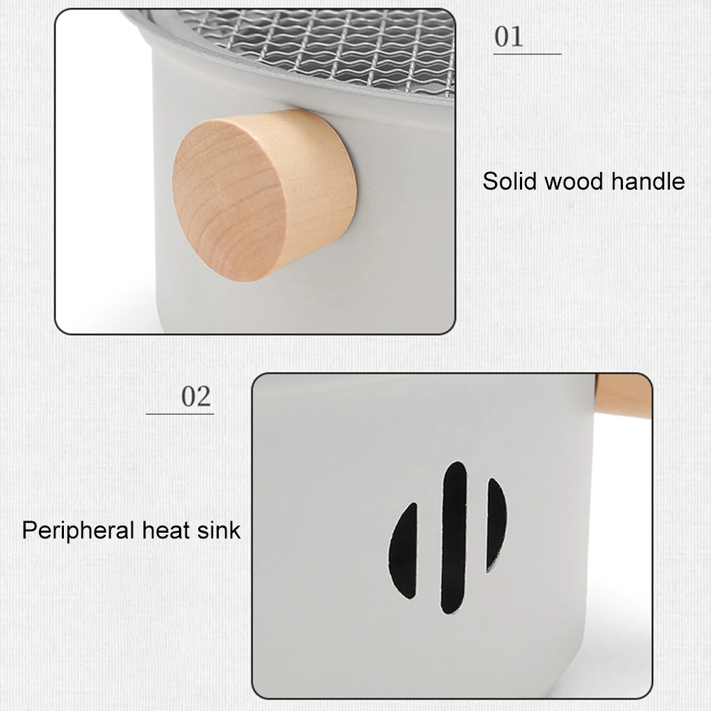 شواية فحم الشواء شواية فحم محمولة مع شبكة شواء مقلاة شواية باربيكيو متعددة الوظائف لفناء الحديقة الخارجية #5