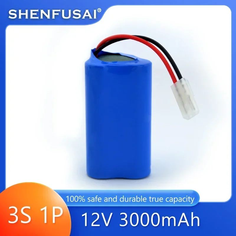 12V 3000mAh 18650 Lithium Rechargeable Battery pack 3S1P for Speaker flashlight CCTV Camera GPS Portable search light equipment