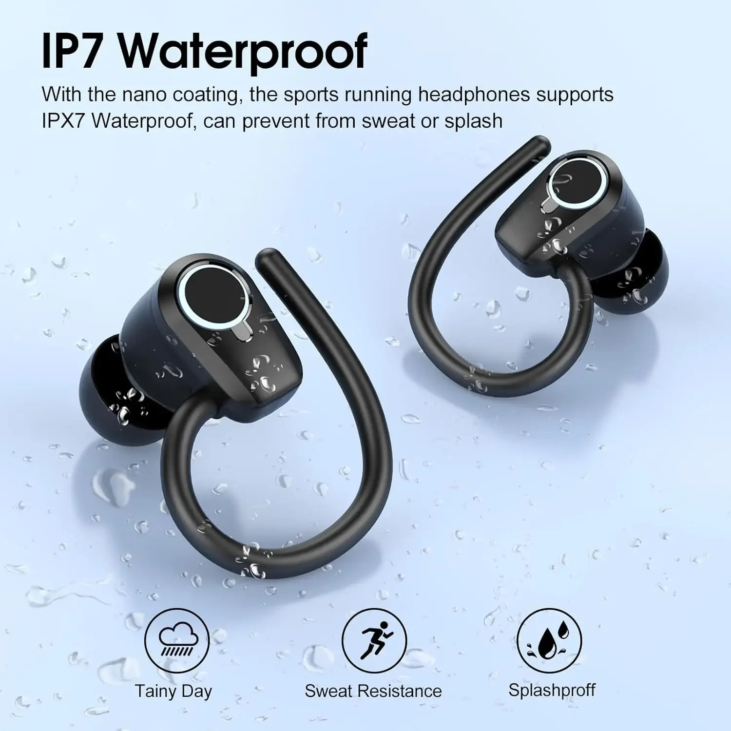 Original NEW Wireless Earphones,Ture Wireless Earbuds Ear Hook Sports HiFI Stereo,IPX7 Waterproof Headset With Mic,TWS Headphone