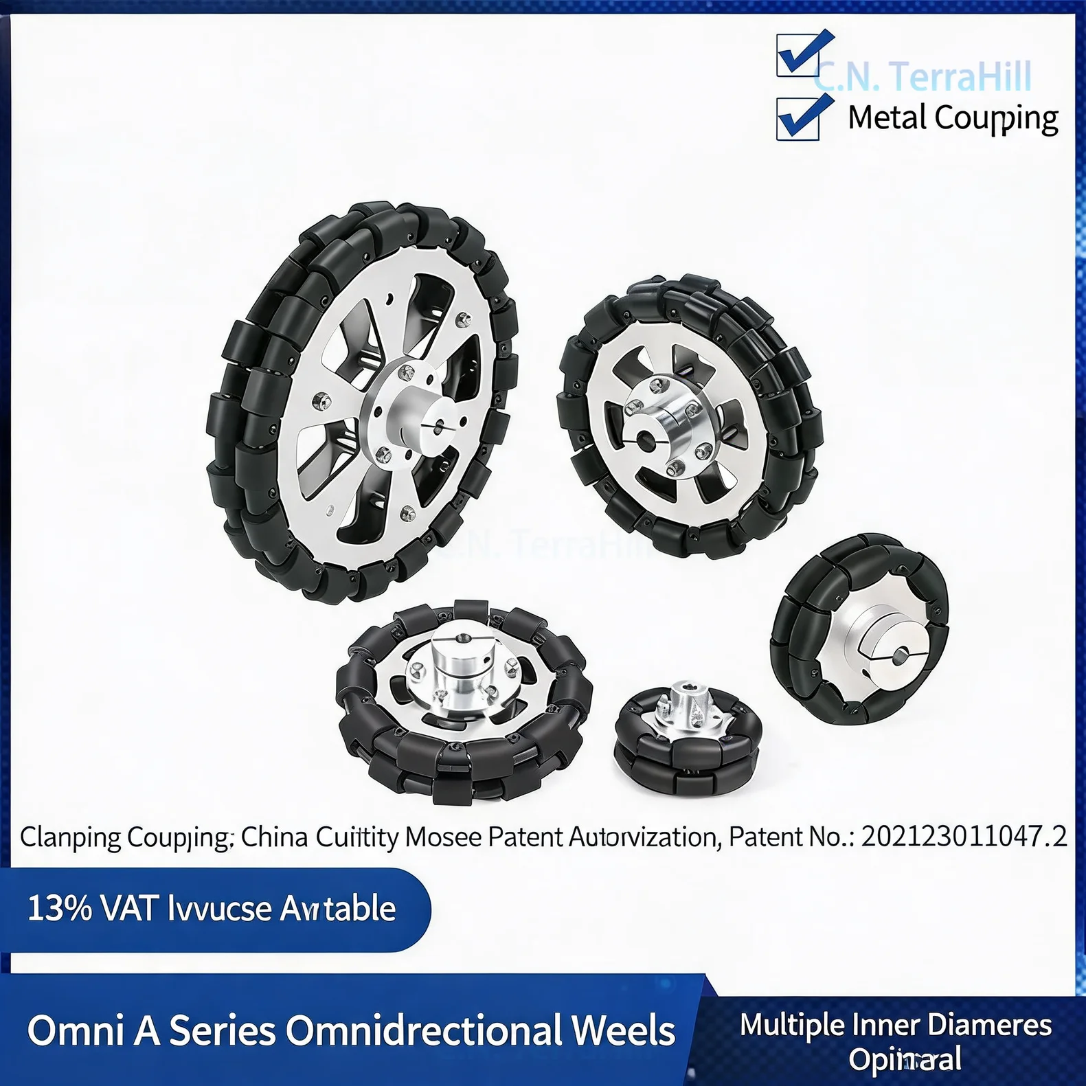 Omni Directional Wheel A-Type Caster Universal Wheel Robot Car Parts 60mm 75mm 127mm 152mm 203mm Load Bearing Wheel