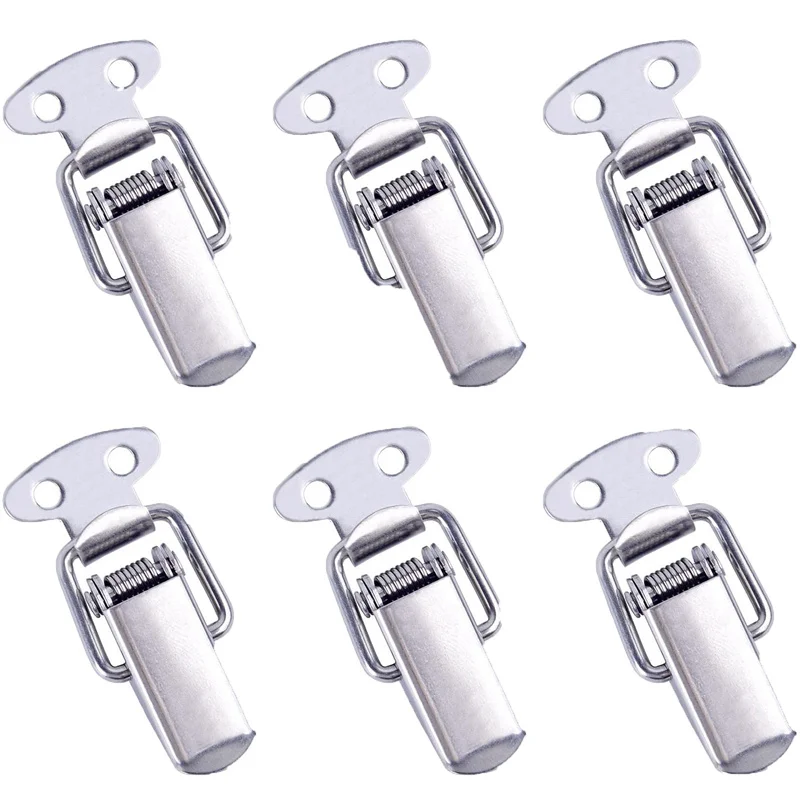 Strong Spring Loaded Buckle Locking Clamps for Boxes Bags Cages, Lever Fastening Clips, Heavy Duty Iron Latches, 6/12 Pcs