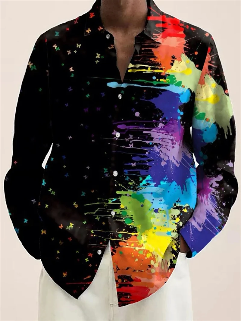 Camisas con estampado 3D de plumas de pavo real para Hombre y mujer, ropa de diseñador, colores informales, camisas hawaianas de manga larga para Hombre