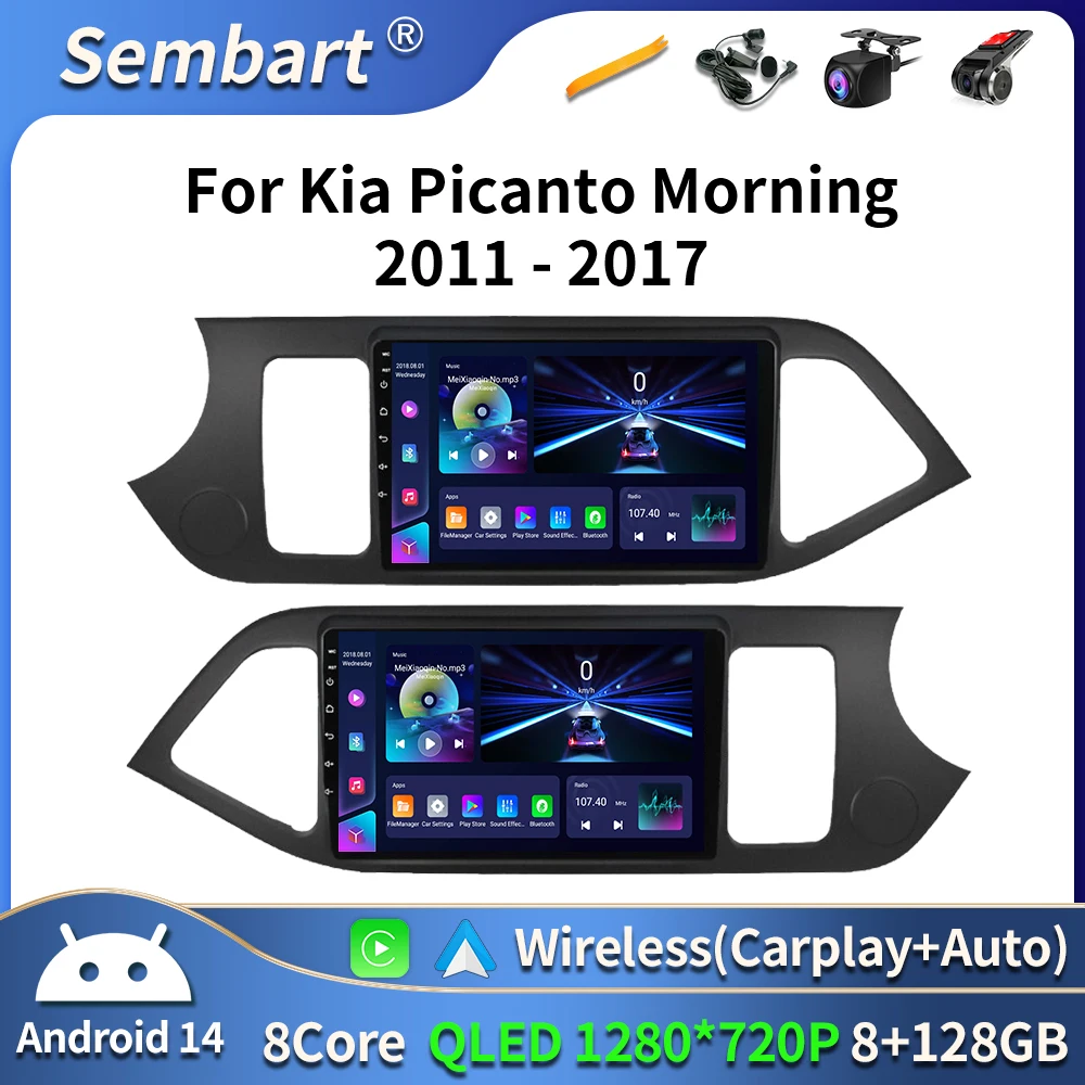 

For Kia Morning 2 picanto 2011 - 2017 Car Radio Head Unit Multimedia Video Player Navigation GPS Android Auto WIFI No 2din DVD