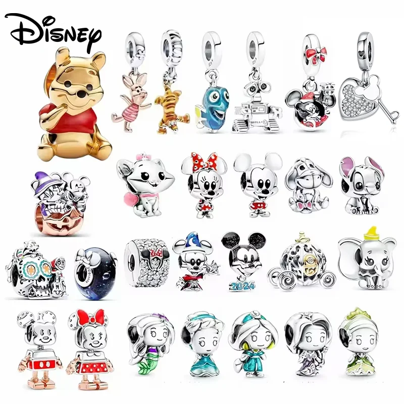 

925 Silver Disney Mickey Minnie Boutique Charm Pendant Fit for 925 Necklace Original Bracelet DIY Christmas Women's Party Gift