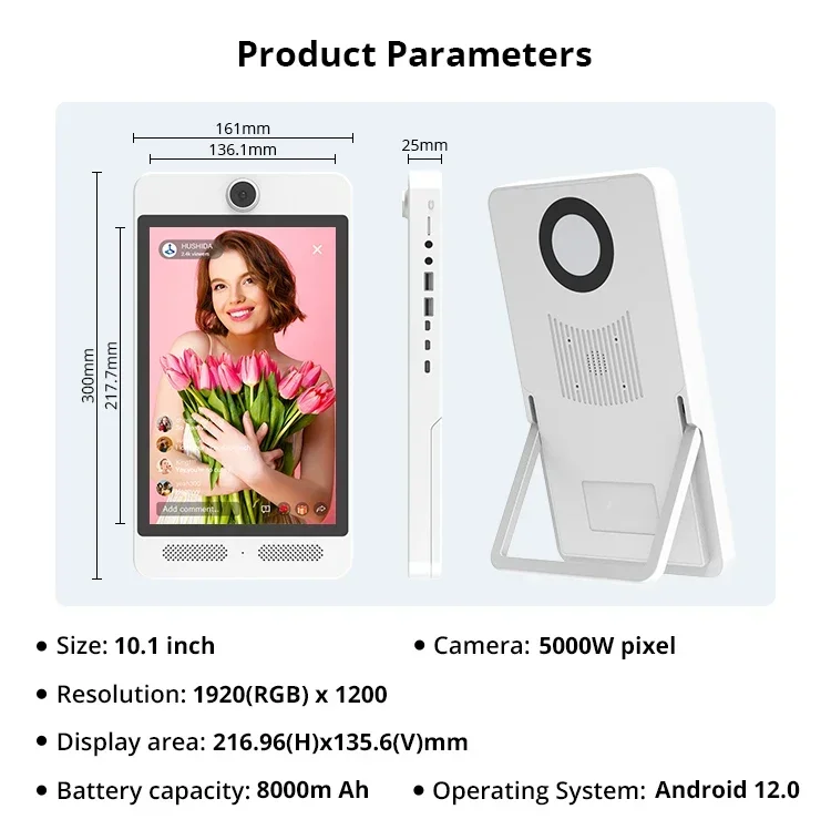 HUSHIDA 10,1 Zoll Video Live-Show Rundfunkgeräte Live-Streaming-Radio- und TV-Rundfunkgeräte