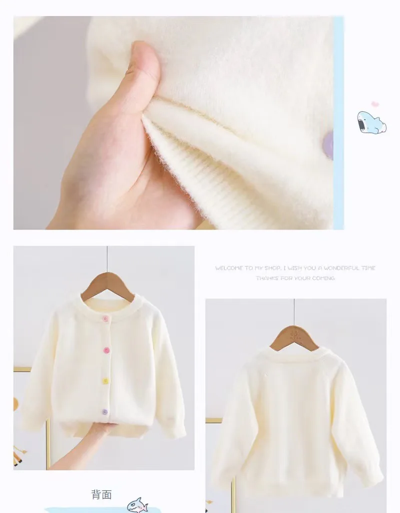 UNITIM 2026 Herbst Winter Kinder Mädchen Pullover Ins 2-10 Jahre Kinder Mädchen Vielseitige Strickjacke Bunte Knöpfe Junge Teenager Mädchen Mantel – Detail 12