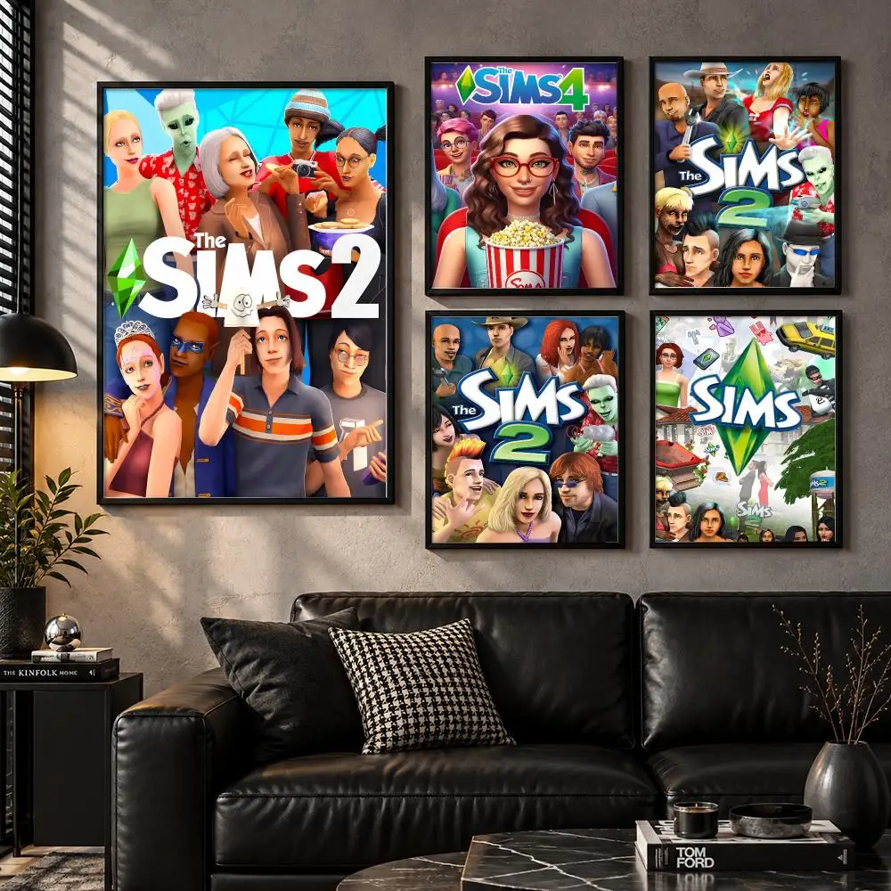 Character-Gameplay-Interactive-Collectible-Characterart The Sims Poster Aesthetic Unframed Wall Prints for Bedroom & Living Room