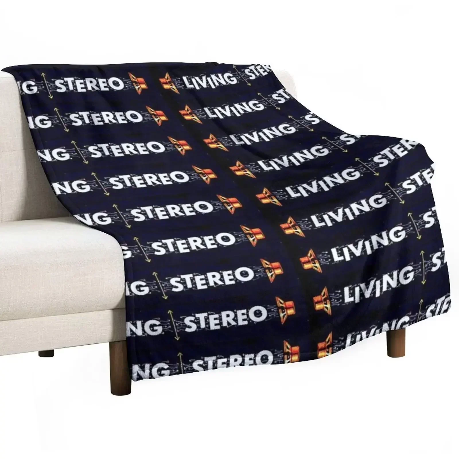 Living Stereo Retro Logo Throw Blanket Hairy Loose Hair Sofas halloween Fashion Sofas Blankets