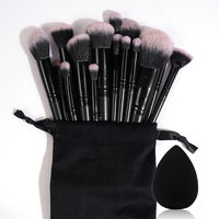 MAANGE 18PCS Professional Makeup Brushes Set with 1PCS Powder Puff Soft Detail Foundation Contour Blush Brush Beauty Tools