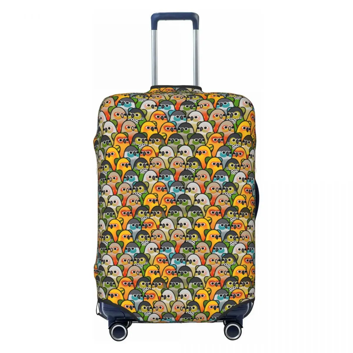 Too Many Birds Conure Squad Poster Suitcase Cover Holiday Fun Luggage Case Travel Protector