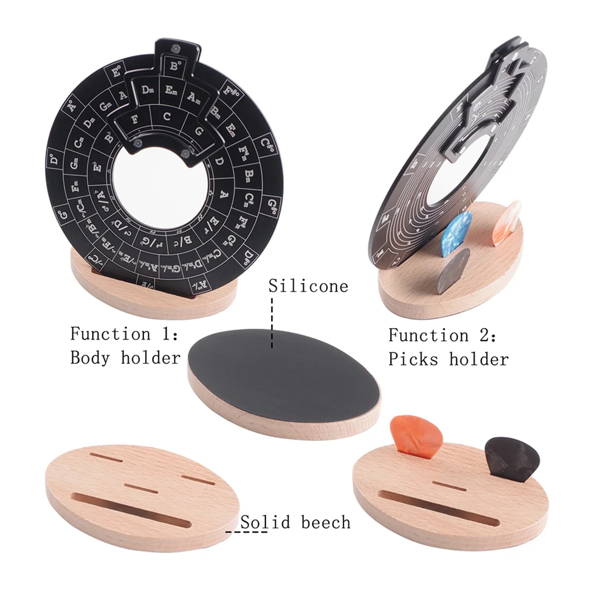 A71P Guitarra Música Disco Círculo de Quinto, Círculo de Quinto Rueda Herramienta de melodía Rueda de acordes sin Base