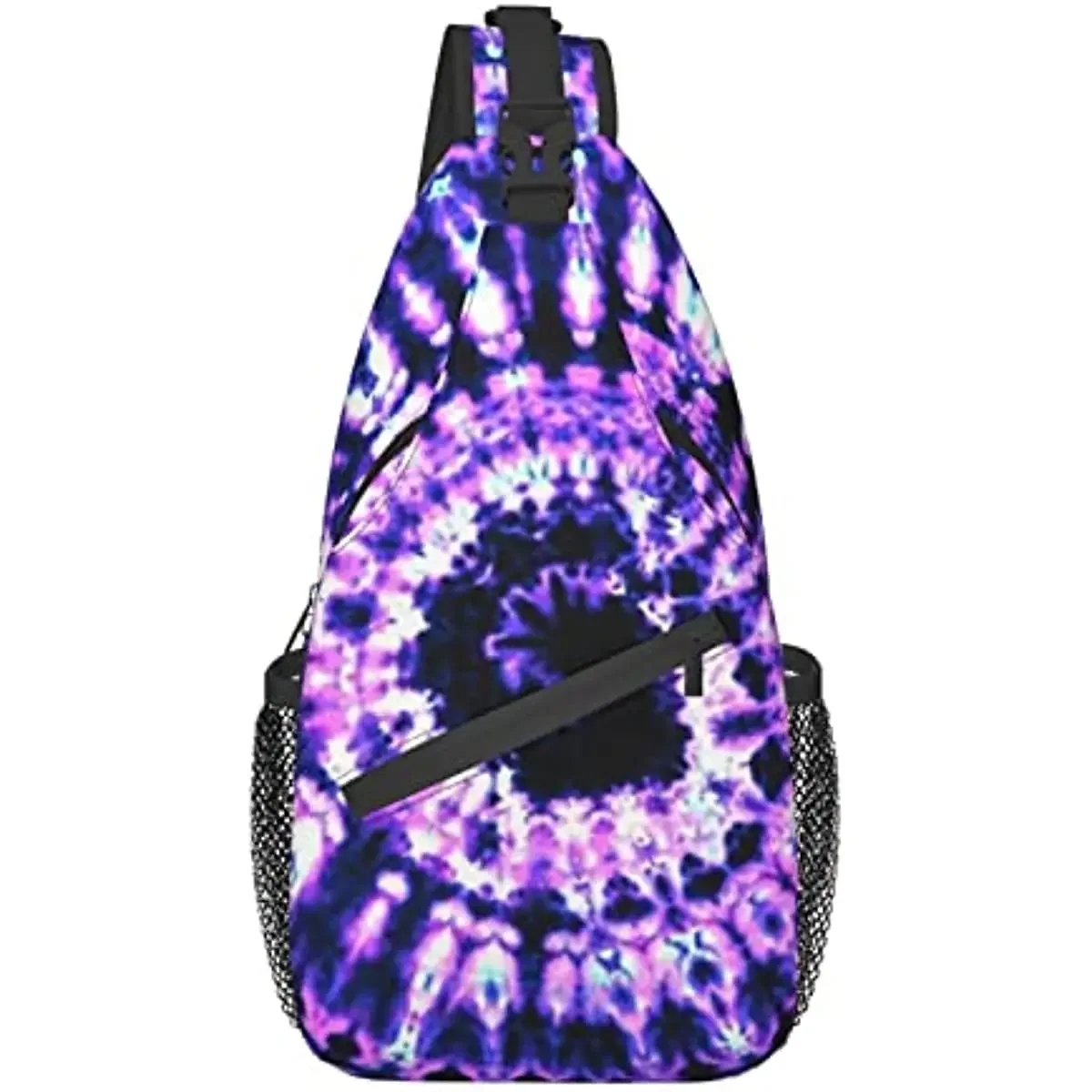 Rainbow Tie Dye Chest Bags Crossbody Sling Backpack Purple Travel Hiking Daypack Crossbody Shoulder Bag for Women Men