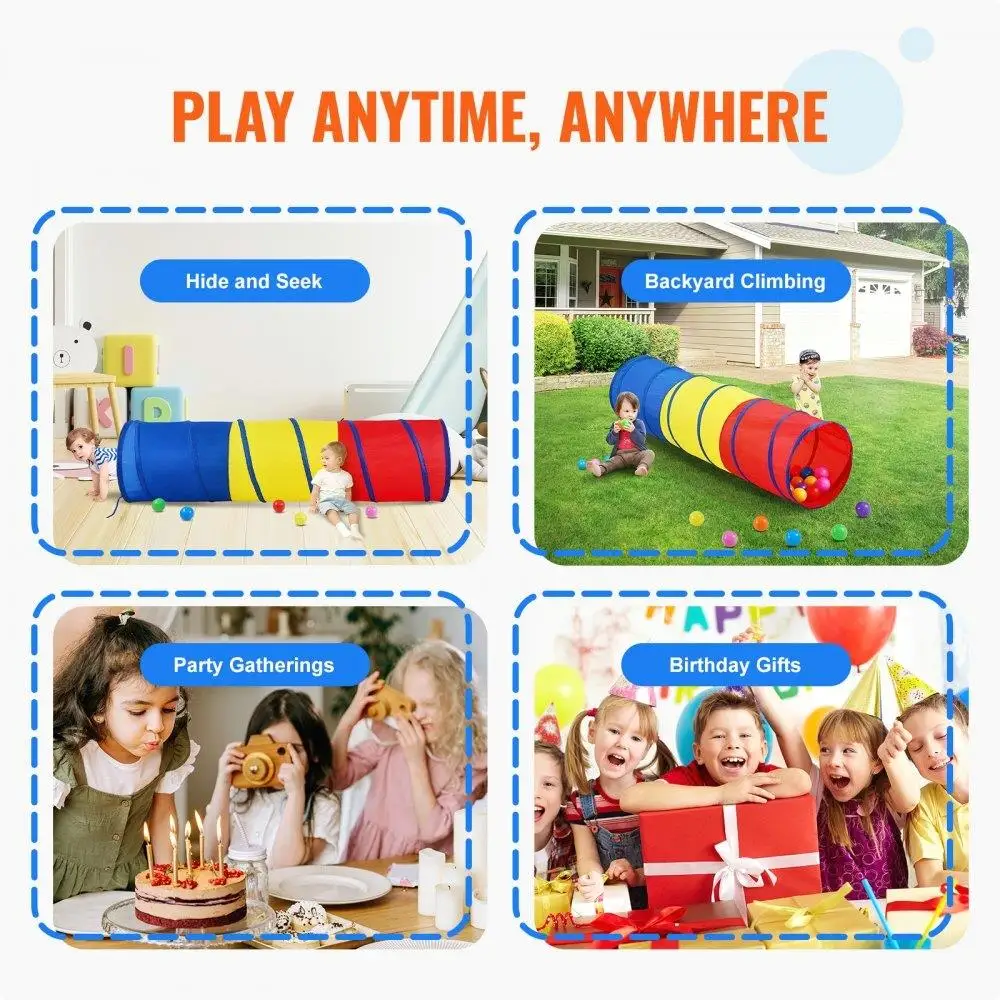 屋内と屋外の子供用トンネルおもちゃ,軽量,赤,黄,青,赤ちゃん,幼児,完璧なギフト