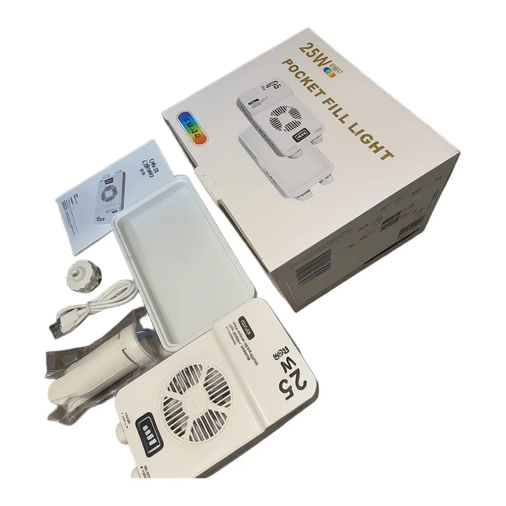 LED 40W Pocket Fill Light for Travel Content Creators with 1/4 Screw Mount Support and Efficient Thermal Dissipation Design