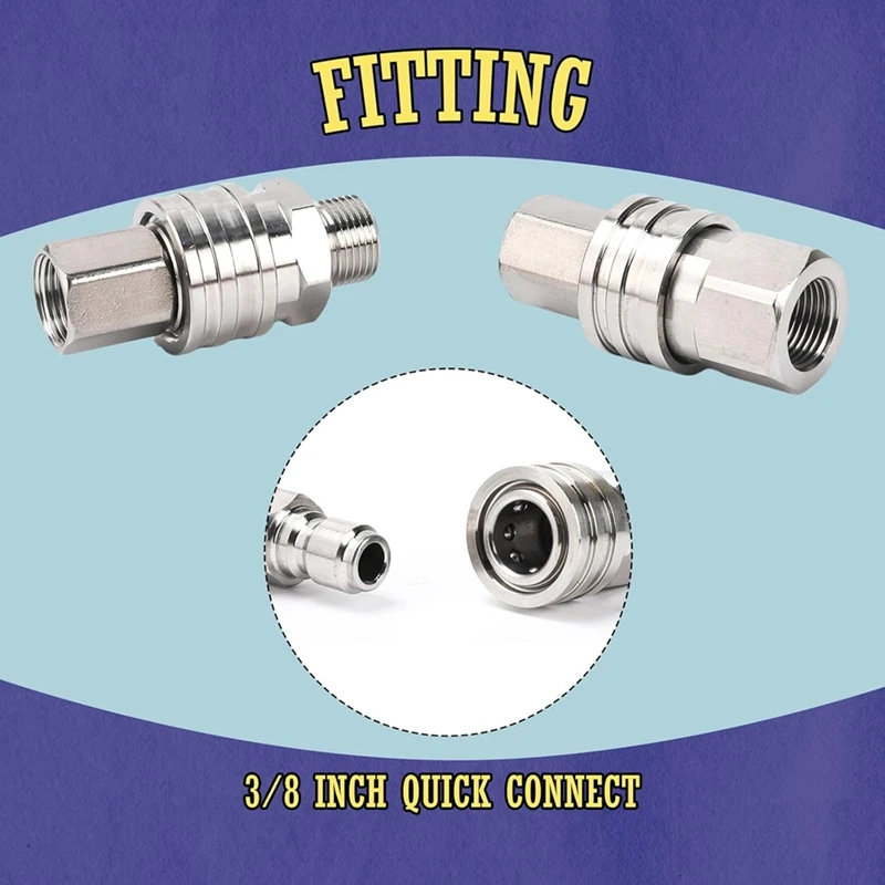 

Комплект быстрого подключения мойки высокого давления, фитинги быстрого подключения 3/8 дюйма,