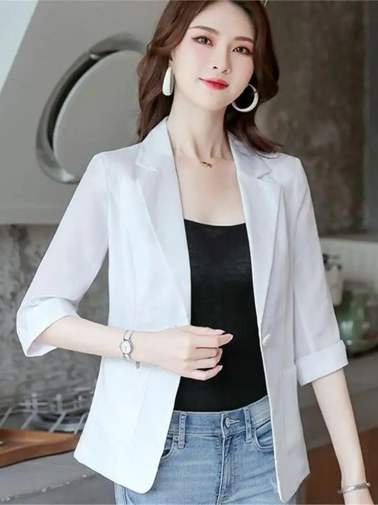 بدلة نسائية ort بقصة ضيقة Jaet صيفية رفيعة سبعة أرباع Sve Faionable صغيرة الحجم للحماية من الشمس إنتاج صيني