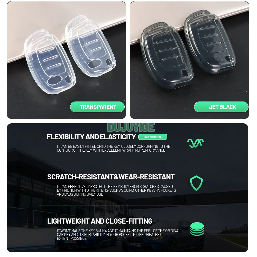 Clear TPU Car Key Case For Hyundai Elantra AD Sonata YF Sonata LF I10 BA Key Fob Cover Protector Shell Auto Accessories