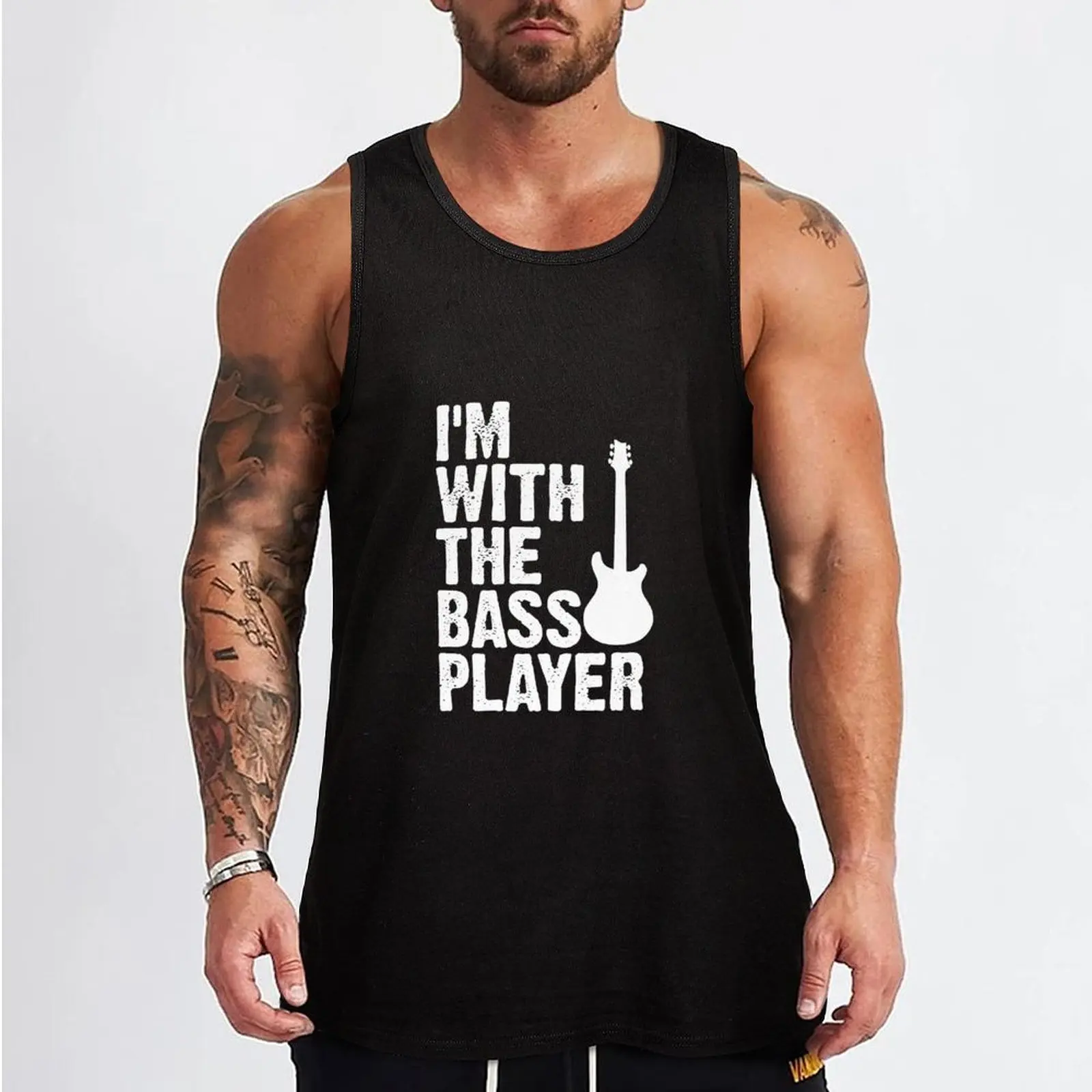 I'm With The Bass Player Tank Top vest men vests for men basketball clothing