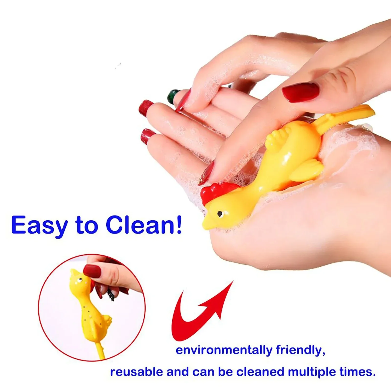 25PCS TPR Sticky Unique Toys Slingshot Elastic Sticky Party Favors Creative Catapult Turkey Release Stress Finger Catapult Toy