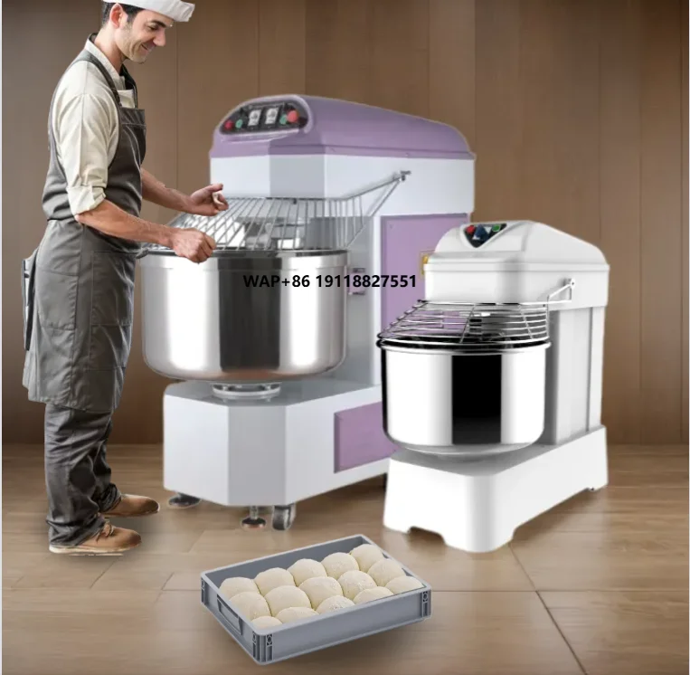 

Industrial Commercial Pizza Price Flour Mixing Knead Bake 25kg 50kg 75kg 100kg Spiral Mixer Dough Machine for Bakery Bread Sale