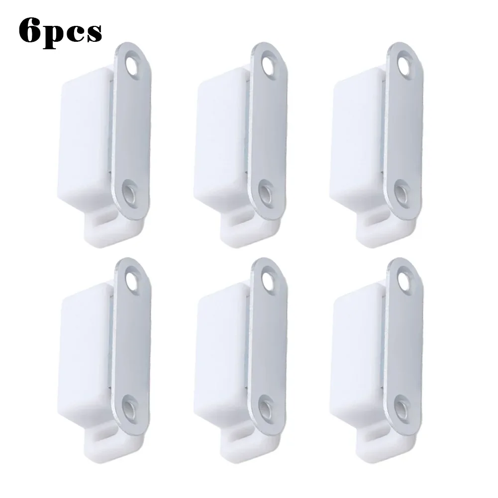 Cierrapuertas magnéticos, color blanco, 4,5 cm, 6 uds., pestillos para armario, cierre de puerta resistente, nuevo