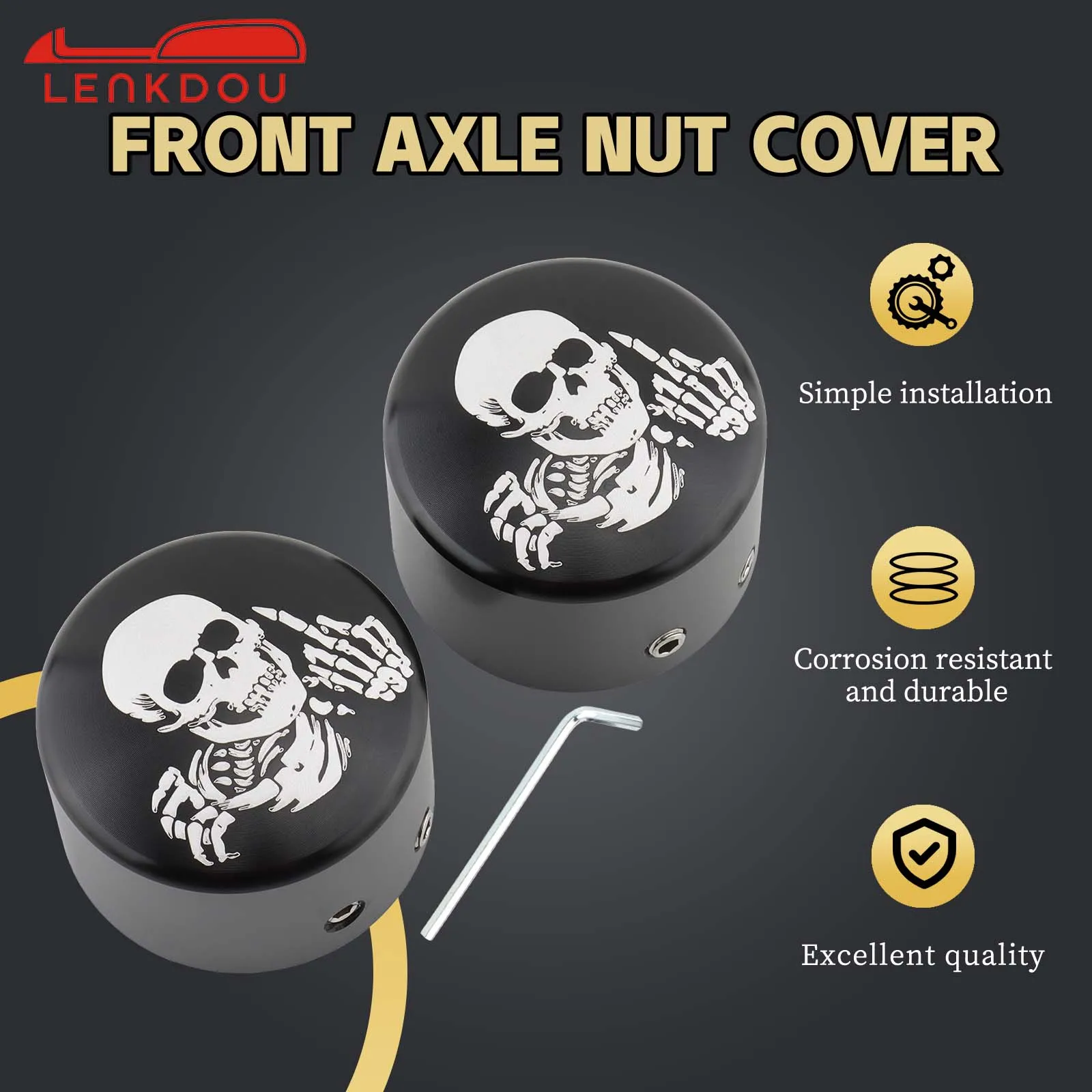 Motorcycle 29mm Front Axle Nut Covers Caps For Harley Touring Street Glide Sportster XL 883 1200 Dyna Low Rider Softail Fat Boy