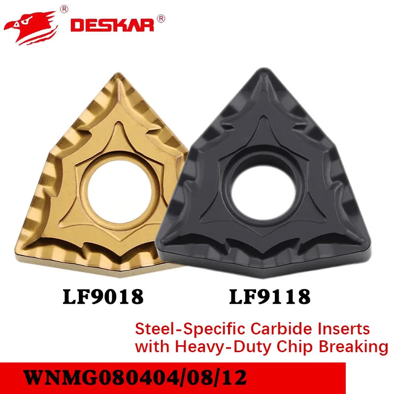 

DESKAR WNMG080404/08/12 CQ LF9018 Карбидные пластины для стали со сверхмощными карбидными пластинами для разрушения стружки Токарный станок